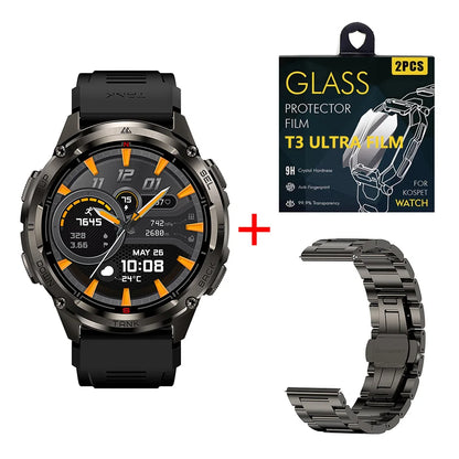 KOSPET TANK T3 Ultra 2 Smart Watch For Men GPS Stainless Steel Smartwatch 50M Waterproof IP69K Health Monitor for Android iOS