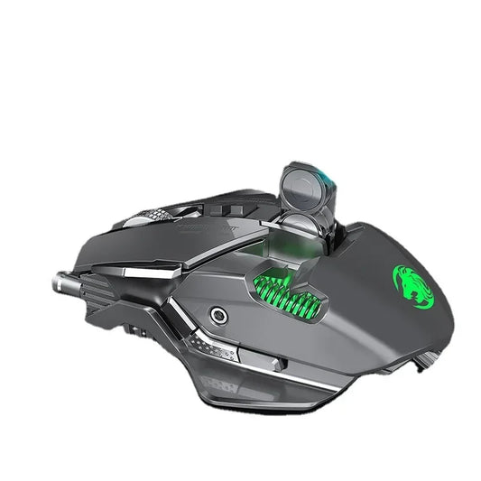 RGB 6400 DPI Wired Mechanical Gaming Mouse with Magnetic Suction DIY Counterweight, 7 Buttons, Ergonomic Esports Mouse for PC Gaming