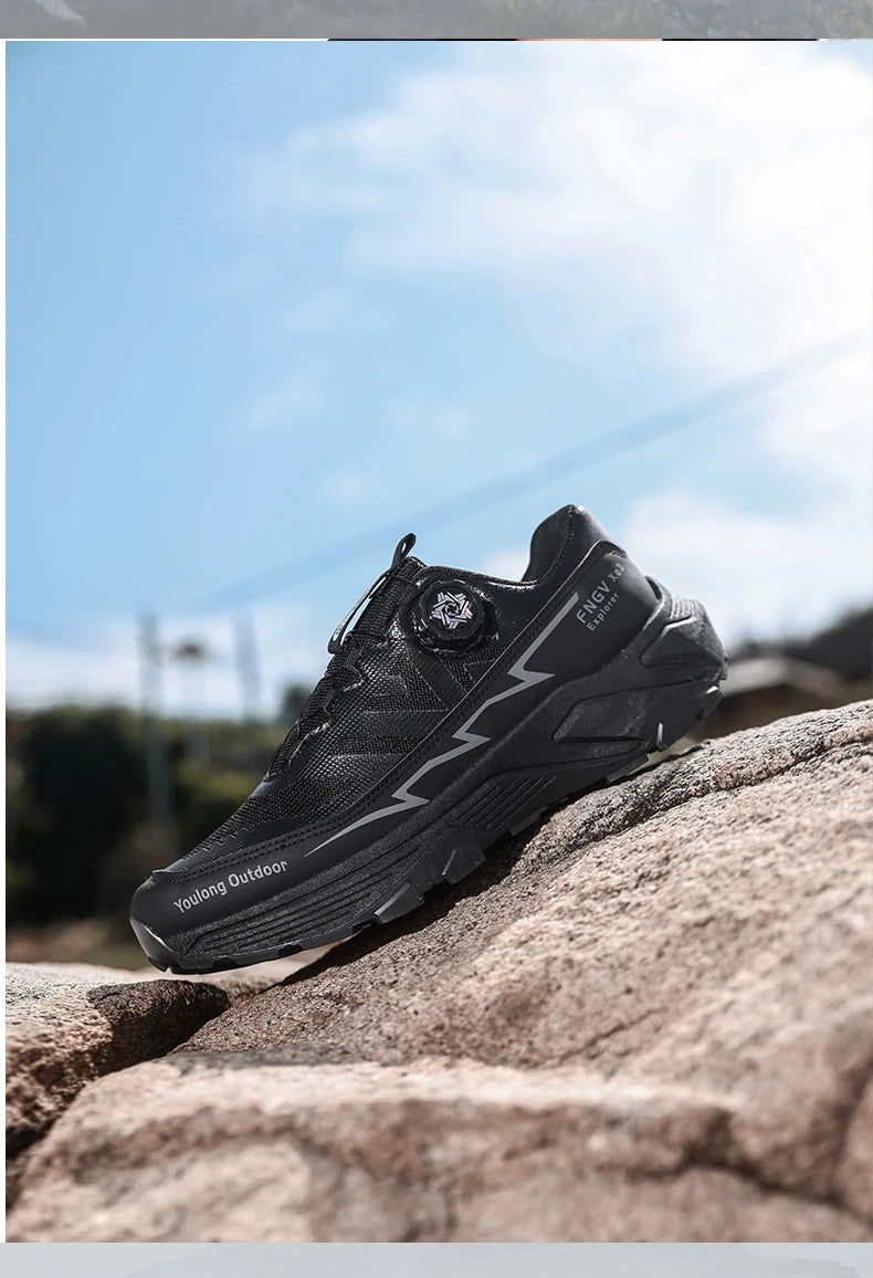 Chaussures de randonnée respirantes pour homme — Boucle rotative, semelle antidérapante