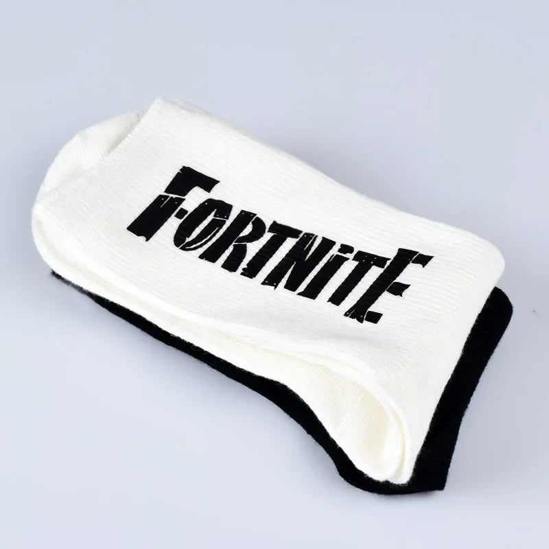 FORTNITE Sports Socks Summer Black White Breathable Low Cut Socks No Show Cotton Soft Athletic Casual Short Socks
