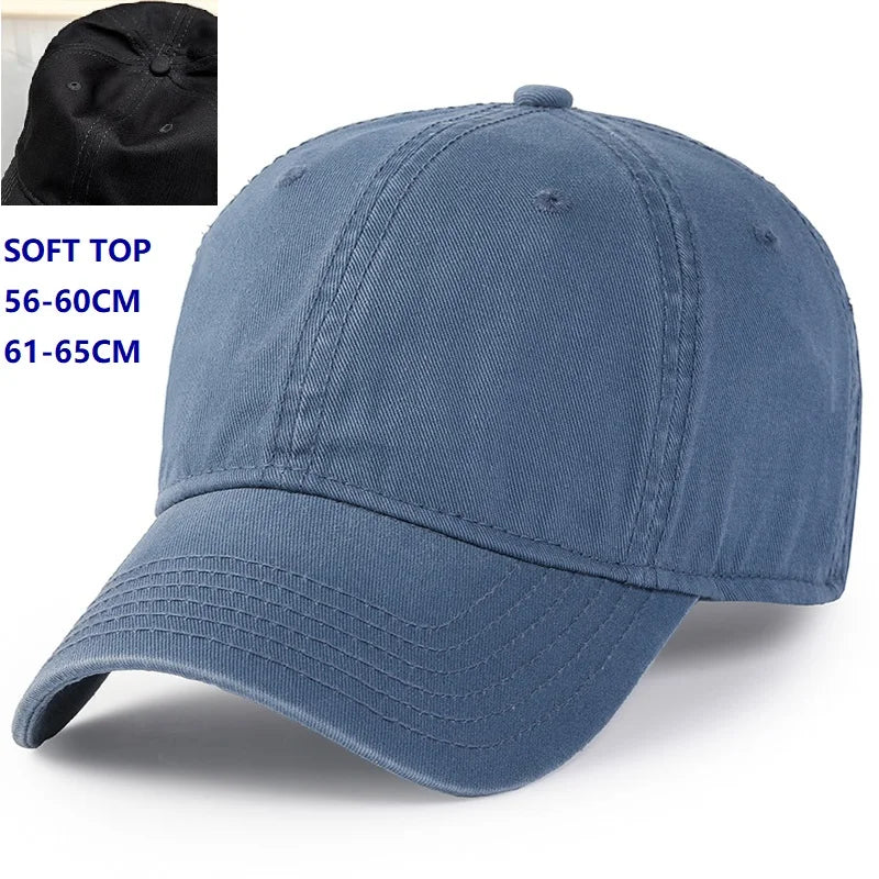 Men Women Oversize XXL 100% Cotton Baseball Cap,Large Baseball Hat for Big Heads 56-63cm(23.5"-25.5"),Adjustable Plain Dad Cap