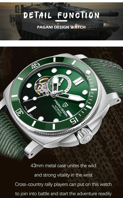 PD1736 PAGANI DESIGN 2025 Men Automatic Mechanical Watches Casual Fashion Sapphire Stainless Steel Diving TMI NH39 Men's Watch