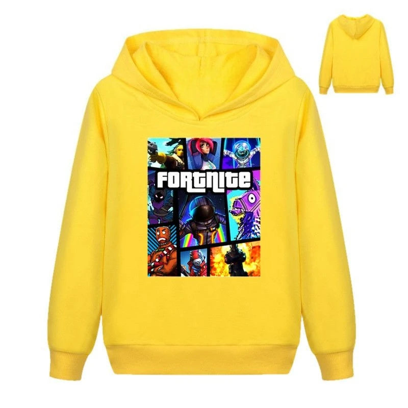 Hanorace pentru copii cu imprimeu Fortnite, costum confortabil cu design animat, bluze lejere cu mânecă lungă, haine de toamnă-iarnă