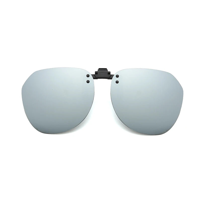 Men Fashion Clip On Polarized Sunglasses Lens Women Driver Flash Mirror Lens Sun Clips Glasses Cover Night Vision Eyewear UV400