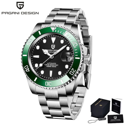 PAGANI DESIGN Fashion Men's Sports Automatic Mechanical Watch NH35 Stainless Steel Sapphire waterproof watch reloj hombre PD1661
