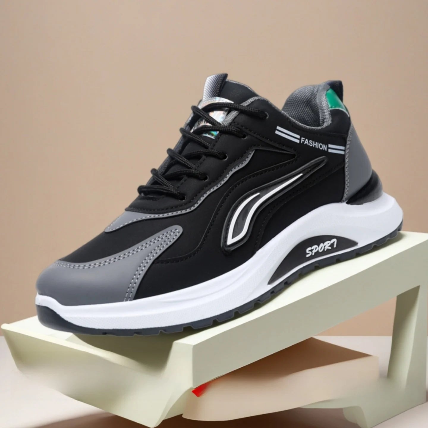 Modne męskie buty sportowe w koreańskim stylu, sznurowane, casualowe, do biegania, wygodne, oddychające, z grubą podeszwą