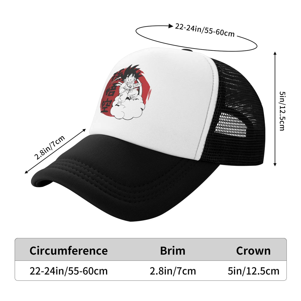 Son Gohan D-Dragon Ball Z Trucker-kasket Unisex udendørs kasketter Trucker-arbejdskasket Trucker-kasket Snapback-kasketter Mesh-baseballkasketter