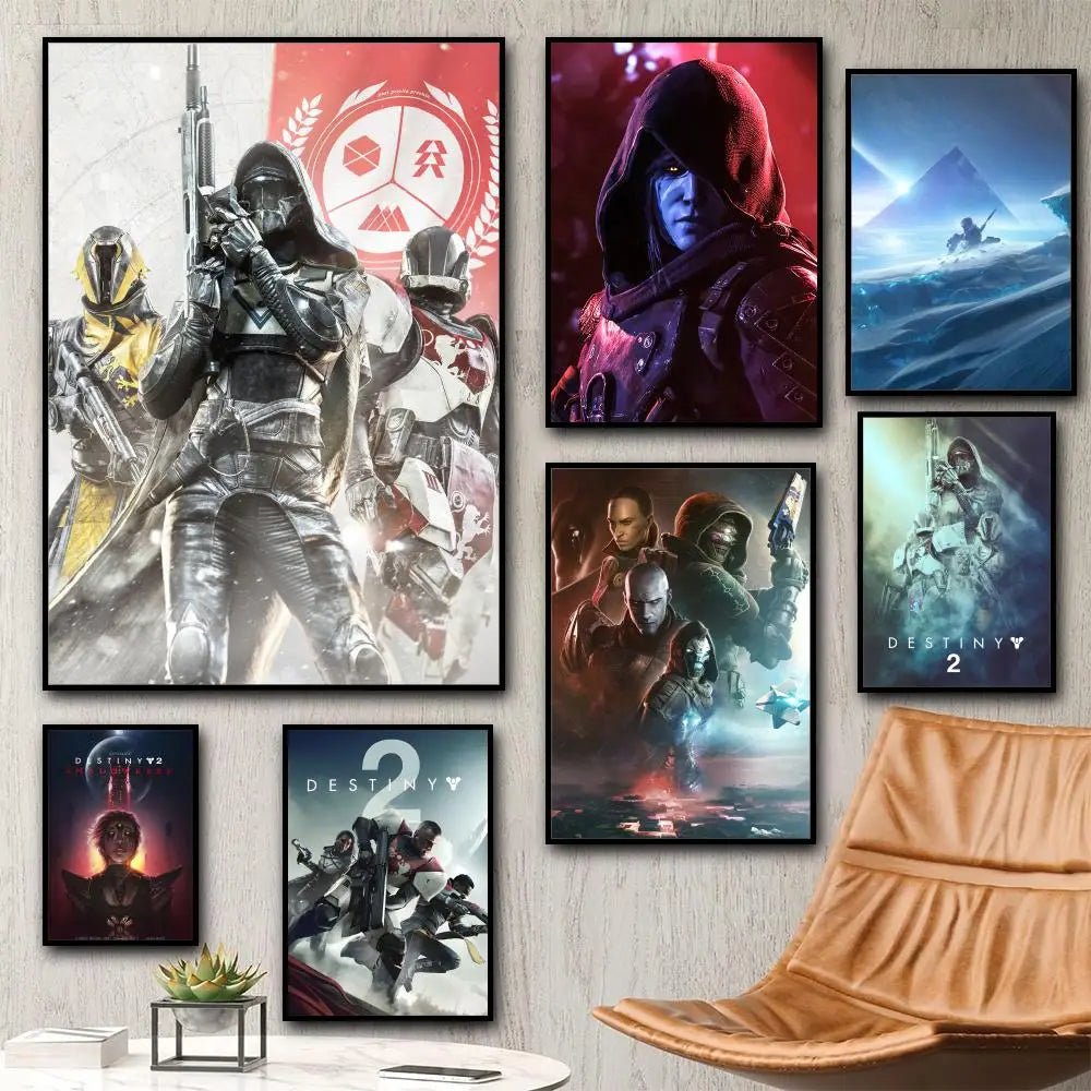 Movie Destiny 2 Painting Calligraphy Canvas Poster: Crease Free Waterproof Durable All Space Wall Decor