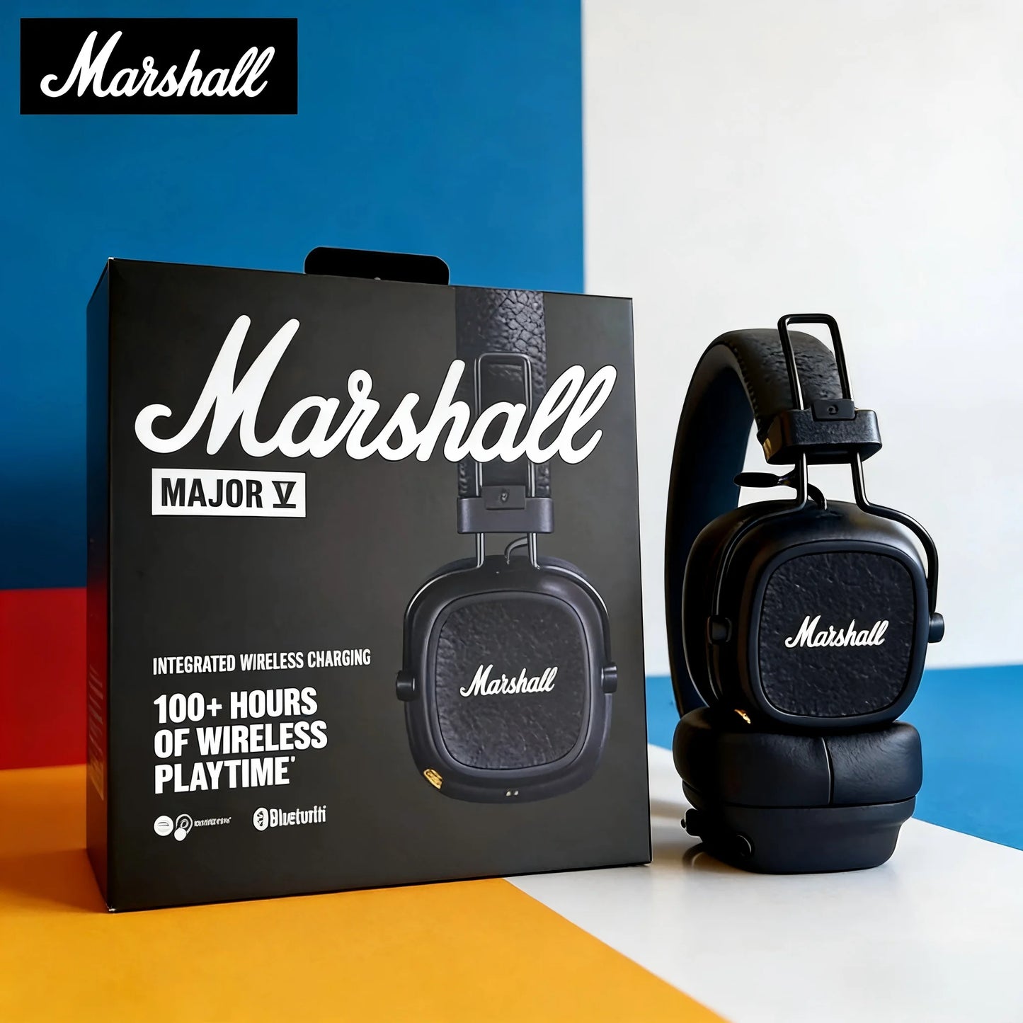 Marshall Major V 5 kabellose Bluetooth-On-Ear-Kopfhörer – satter Bass, Stereo-Sound, Sport- & Gaming-Headset mit Mikrofon, kabelloser & kabelgebundener Kopfhörer