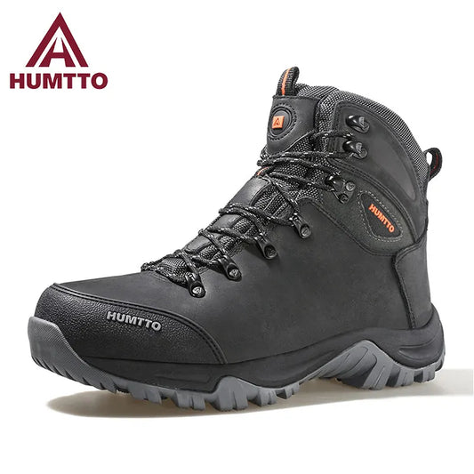 HUMTTO Buty trekkingowe męskie wodoodporne buty myśliwskie taktyczne pustynne buty bojowe za kostkę do trekkingu dla mężczyzn i kobiet ciepłe skórzane sneakersy