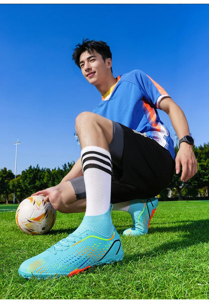 Men's Outdoor Football Boots FG/TF Professional Training Soccer Shoes Cleats Turf Futsal Match Grass Unisex Non-Slip Breathable