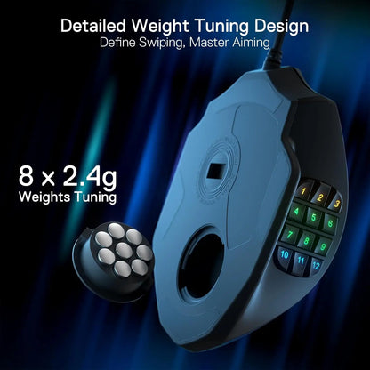 Redragon M908 RGB-Hintergrundbeleuchtung LED USB-kabelgebundene Gaming-Maus 18 programmierbare Maustasten 12400 DPI