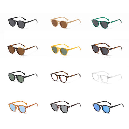 Peekaboo polarized sunglasses for men korean fashion driving round sun glasses for women uv400 green brown summer accessories