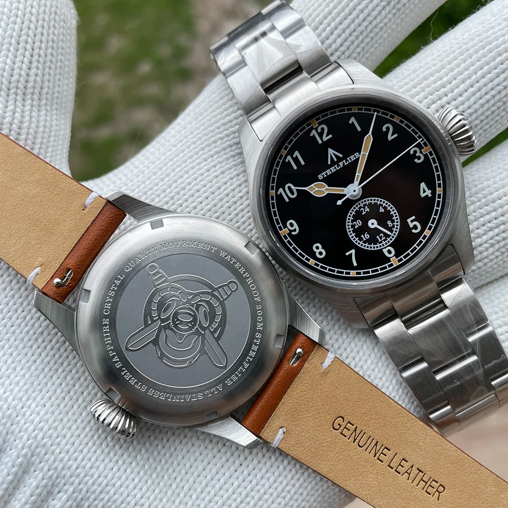 STEELFLIER Official SF746 Luxury Quartz Wristwatch Swiss Luminous VH60 Mute Movement 20Bar Waterproof Multi-time Zone Watches