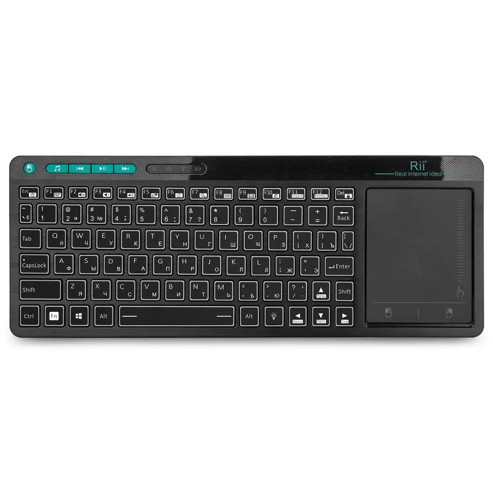 Rii K18S BT And 2.4Ghz Wireless RU Mini Keyboard Backlight Touchpad Air Mouse for Andorid Box Smart TV Windows