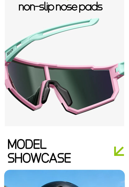 SCVCN Girls Sports Sunglasses Kids Cycling Glasses Photochromic UV400 Boys Baseball Outdoor Eyewear Running Hiking Sunglasses