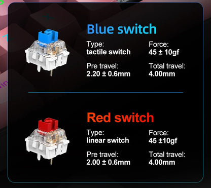 APAYADO K61 Mini Mechanische Tastatur, kabelgebunden, 61 Tasten, Phantom RGB, mechanischer Schalter in Schwarz/Weiß/Rot/Blau für Gaming, 60 % tragbar