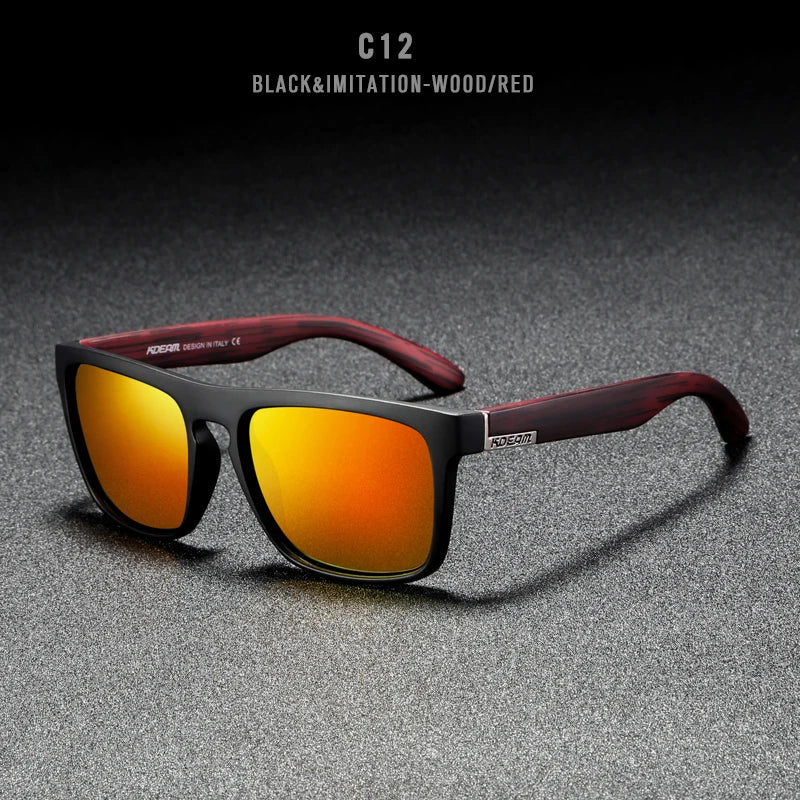 KDEAM Polarized Designer Square Sunglasses Men or Women Elastic Paint Frame Mirror Sun Glasses 17 Colors Available