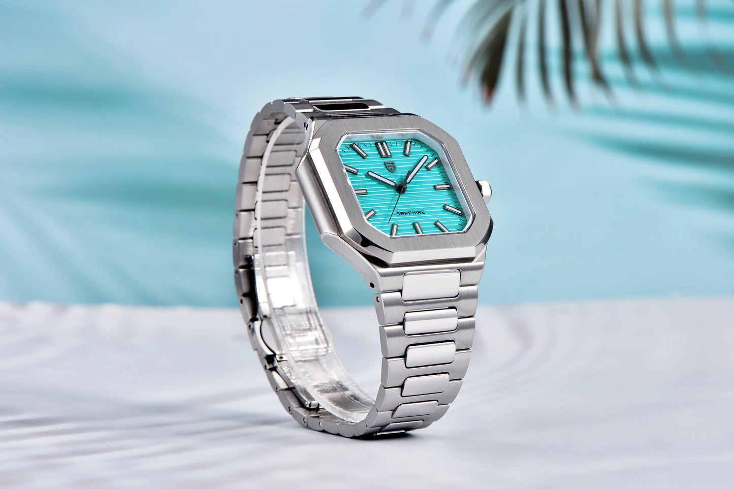 Nuovo orologio di lusso quadrato PAGANI DESIGN 2026 da uomo al quarzo, vetro zaffiro AR, movimento giapponese, luminoso, in acciaio 316L all steel