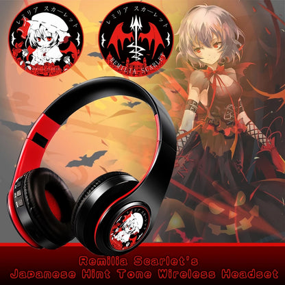 Demon Slayer Kamado Tanjirou Anime Bluetooth Headphones – Wireless Gaming Headset with Mic, TF Card Support, Deep Bass Anime Earphones V5.0