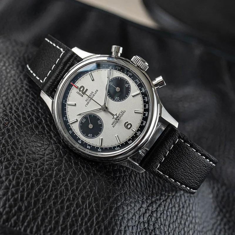 40mm Men Army Watch 1963 Pilot Mechanical Sugess Panda Wristwatch Sapphire Air Force Watches Chronograph Official ST1901Movement