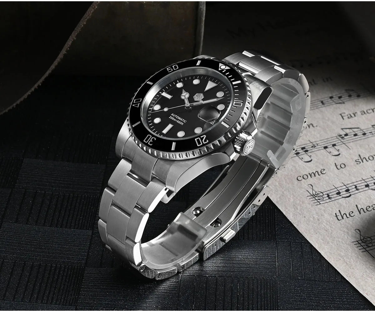 San Martin Verbesserte Version 40mm Water Ghost Diver Watch Herren Luxus-Automatikuhr Mechanische Uhr Saphir Wasserdicht 200m SN0017