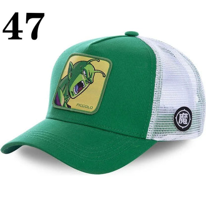 Casquette de baseball imprimée à l'effigie d'un personnage de l'anime Dragon Ball pour hommes et femmes – Casquette hip-hop – Casquette en maille pour camionneur – Protection solaire d'été pour les activités en plein air