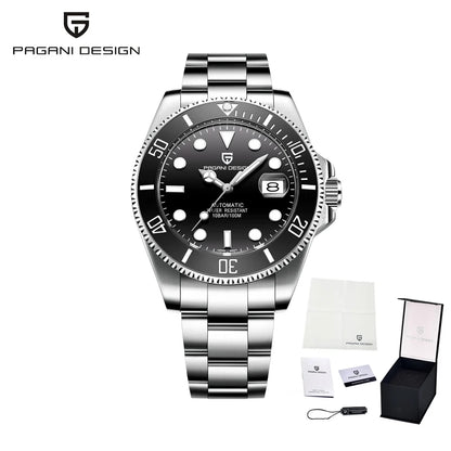 PAGANI DESIGN Diving Watch Mechanical Automatic Watch 316L Stainless Steel UltraBright Luminous Watch Top Luxury Watches for Man