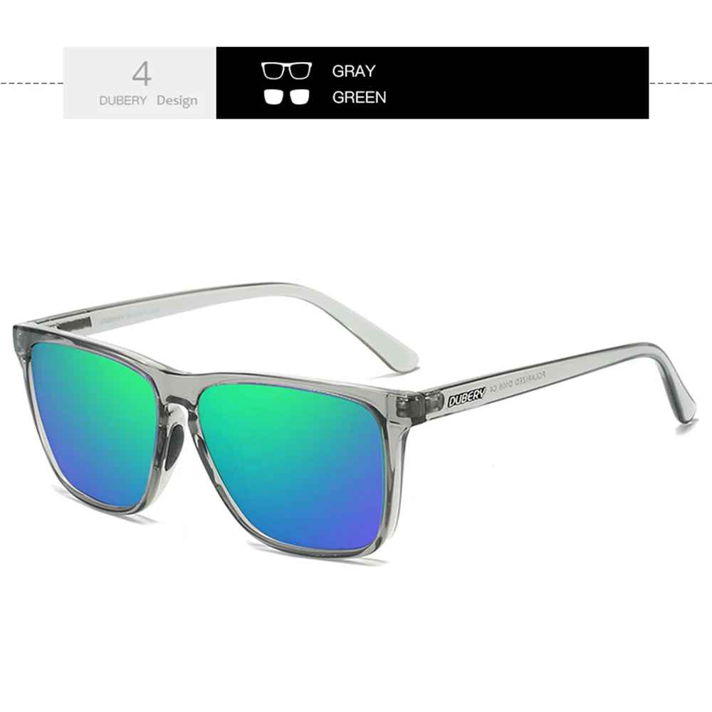 DUBERY Full Rim Polarized Fashion Sunglasses For Men And Women 14 Colors Model 108