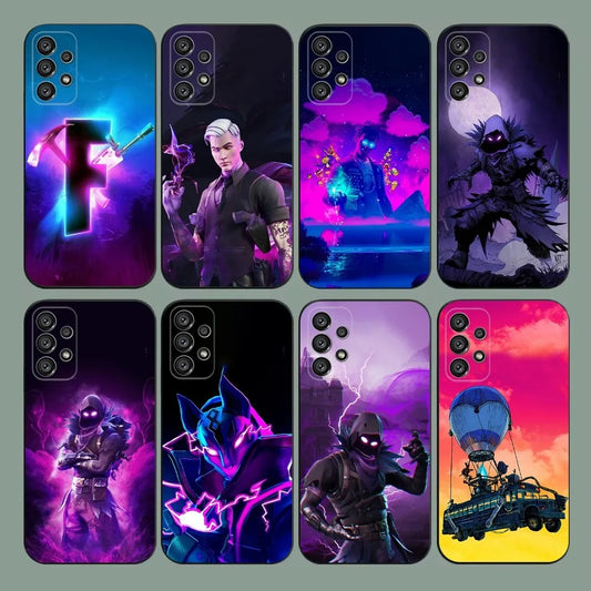 R-Royales F-Fortnites  Phone Case For Samsung Galaxy A20,A21s,A22,A31,A32,A52,A53,A72,73,A80,A91 Soft Black Cover