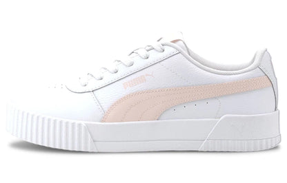 Baskets Puma Carina en cuir blanc rose 370325-10