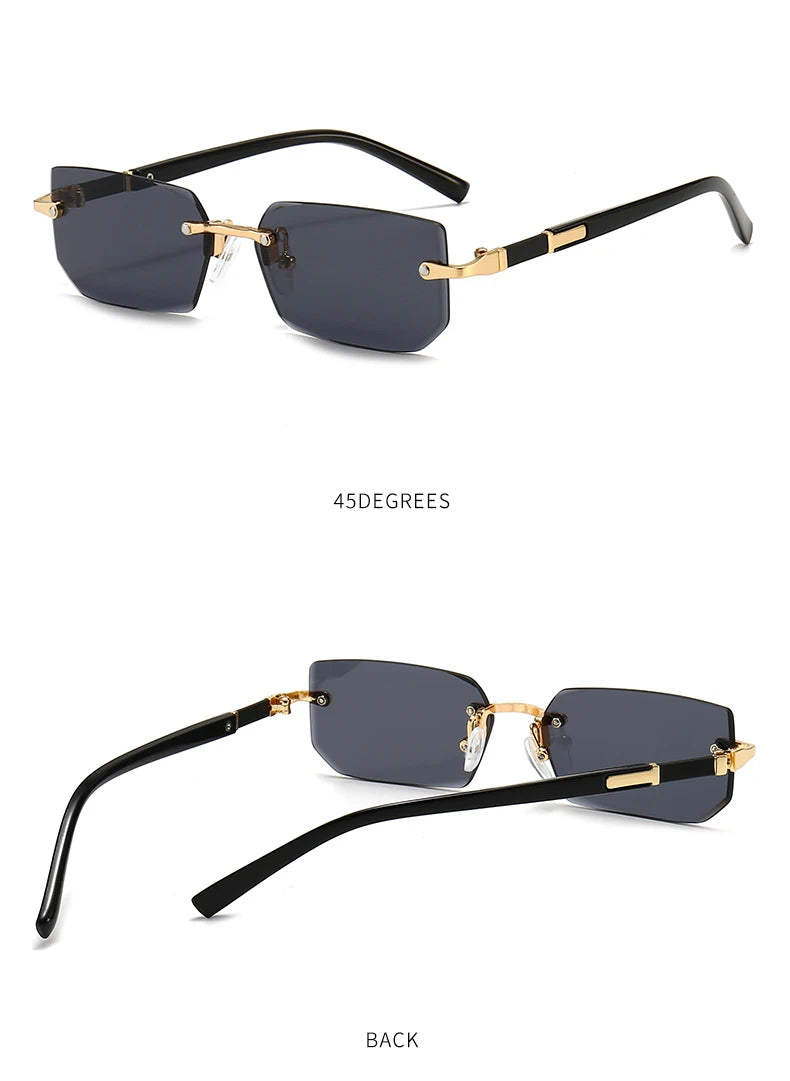 10 Pairs Per Set Wholesale Sunglasses For Women Fashion Rectangle Rimless Outdoor Eyewear Simple Casual Square Sun Glasses