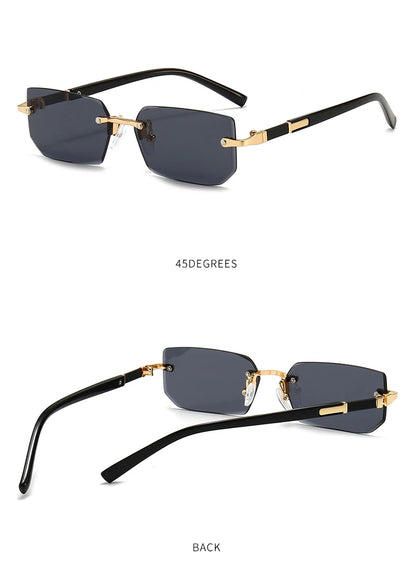 10 Pairs Per Set Wholesale Sunglasses For Women Fashion Rectangle Rimless Outdoor Eyewear Simple Casual Square Sun Glasses