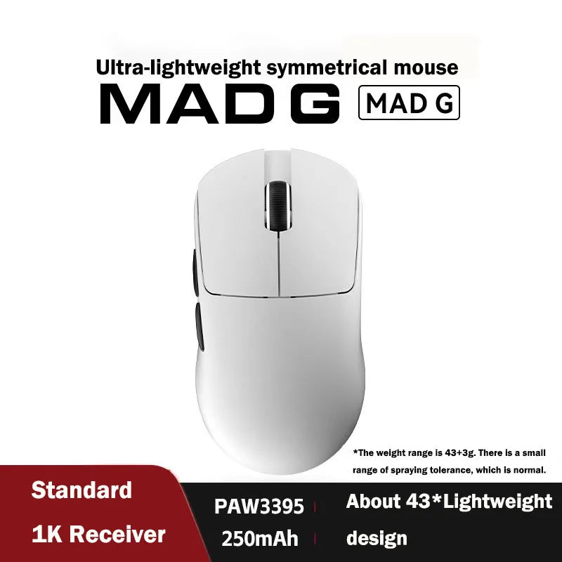 FGG Madlions Mad G Pro Max Εξαιρετικά ελαφρύ ασύρματο ποντίκι Original 8K HZ διπλής λειτουργίας, χαμηλής καθυστέρησης, PAW3395, αξεσουάρ gamer, δώρα