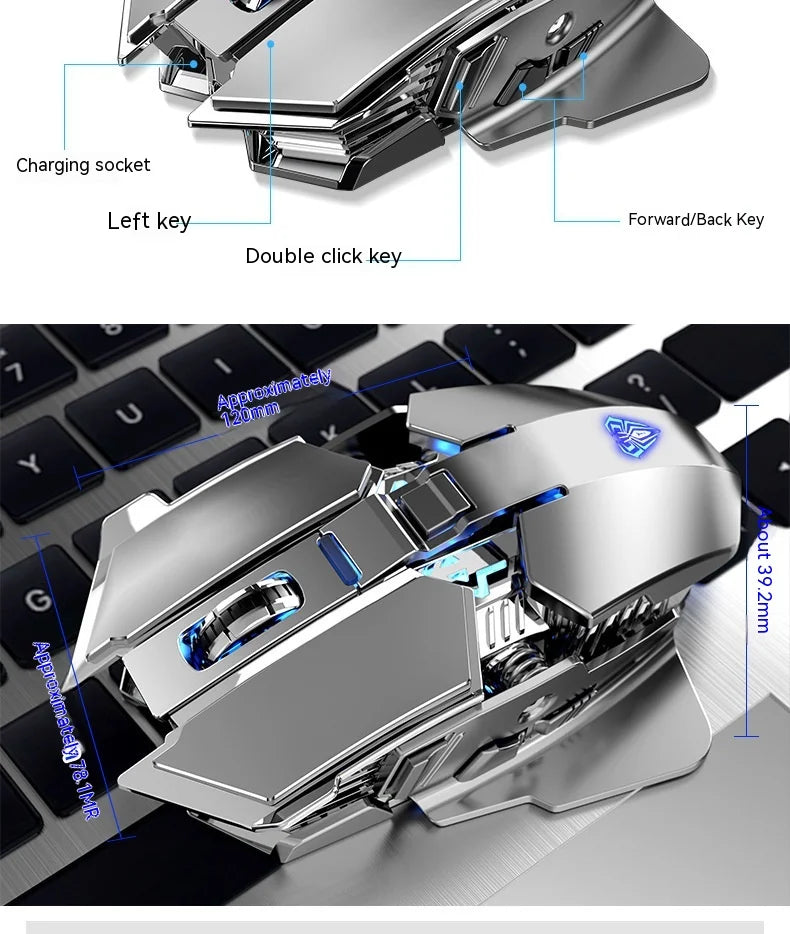 AULA mouse Multifunctional Gaming Side Keys Mouse Rechargeable Mecha style Mice 2.4 G Wireless Ergonomics Dpi adjustable Gamer