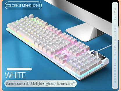 Wired USB Gaming Keyboard with Backlight, 104 Key Gamer Keyboard for Computer/Laptop/PC, Ergonomic Design,Office Gaming Accessor