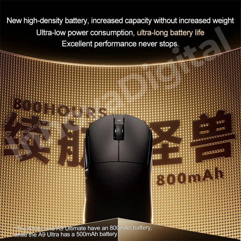 ATK Dragonfly A9 Ultimate belaidė žaidimų pelė A9 Air PAW3950, itin lengva ergonomiška e. sporto FPS žaidėjų pelė CSGO A9 Ultra