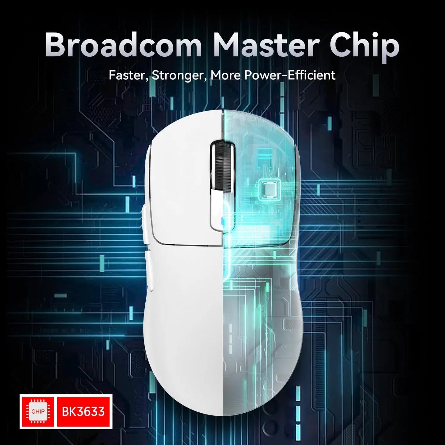 ATTACK SHARK X3 kabellose Gaming-Maus PixArt PAW3395 49g SUPERLIGHT, BT/2.4G kabellos/kabelgebunden, 6 einstellbare DPI-Stufen bis zu 26000