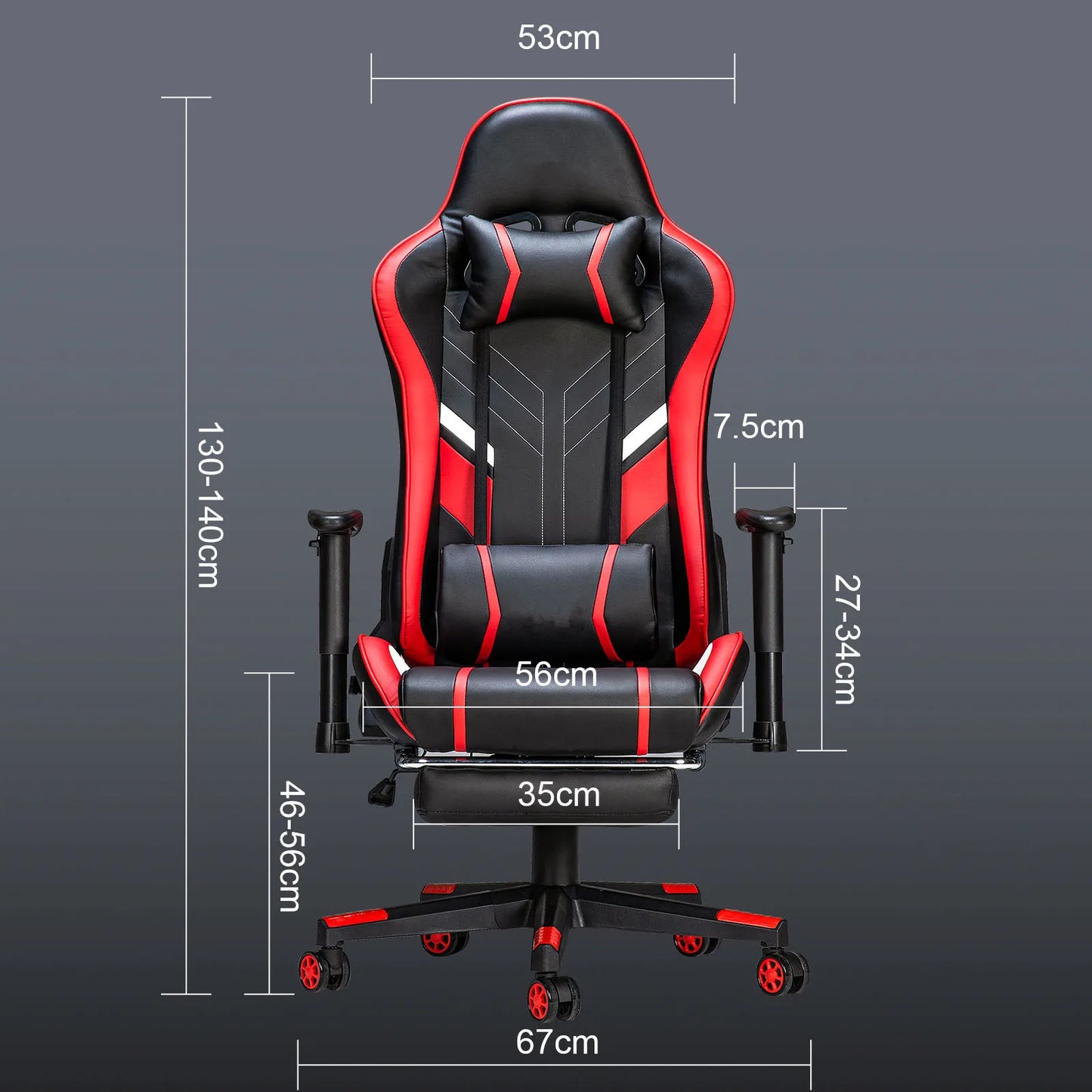 Massage Gaming Chair Ergonomic Office Chair with Footrest, 7-Point Massage Gaming Chair with Lumbar Support, Reclining Gamer Seat GC-RC03