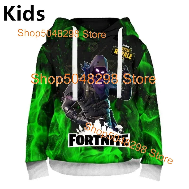 Men’s and Women’s Hoodie with 3D Battle Royale Fortnite Victory Print, Hooded Streetwear Sweatshirts for Boys and Girls