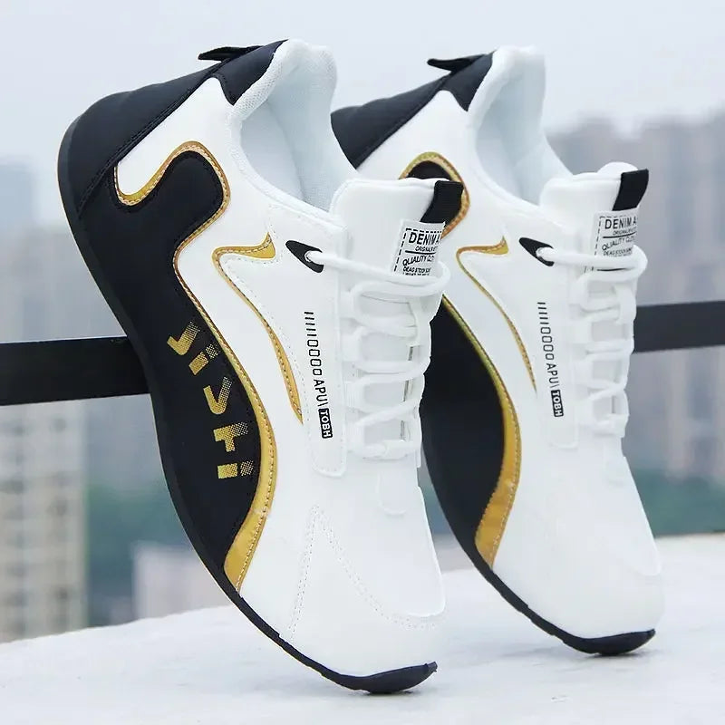 Sneakers da uomo in pelle PU impermeabili, scarpe sportive casual, scarpe da tennis leggere, traspiranti, piatte e antiscivolo, Zapatillas Hombre