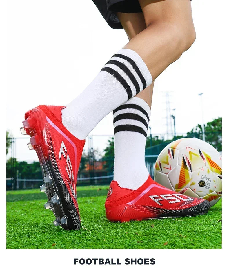 New Men's Soccer Shoes Hot-Selling Grass Cleats High-Quality Match Outdoor Football Boots Non-Slip Boys High-Top Lightweight Sneakers