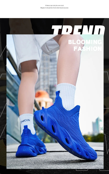 Classic Fashion Yellow Men's Running Shoes Comfort Socks Shoes Trainers Men Unisex Athletic Shoes Big Size 46 Zapatillas Hombre