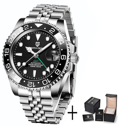 2025 New PAGANI DESIGN Luxurys Men Mechanical Watches Stainless Steel GMT Watch Top Brand Sapphire Glass Men for Watch PD-1662