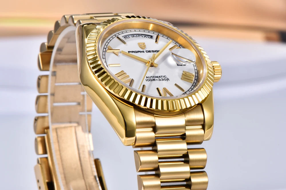 2026 New PAGANI DESIGN Enamel Dial DD36 Luxury Silver Gold Automatic Watch For Men AR Sapphire crystal Mechanical Wristwatch Men