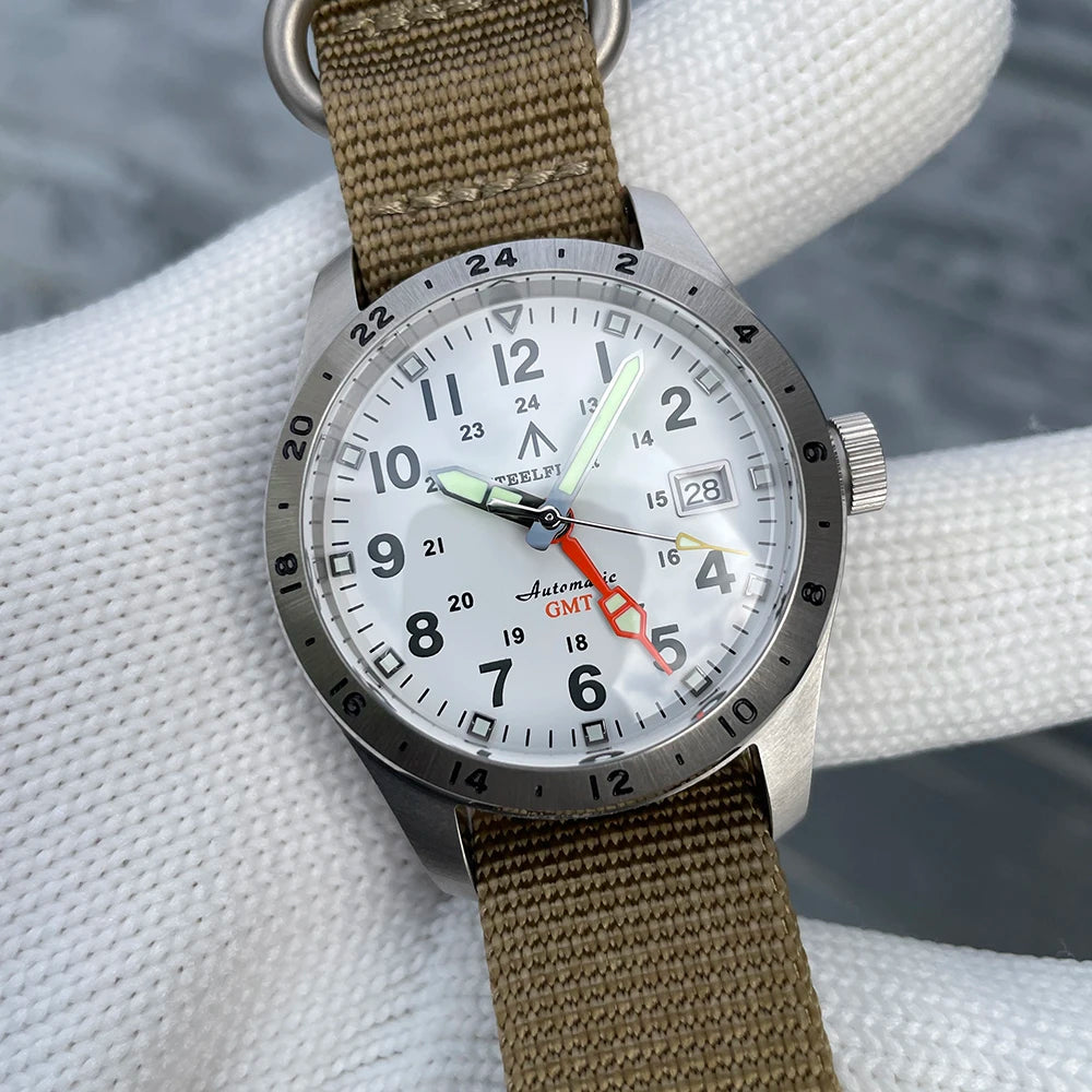 STEELFLIER Ufficiale SF792 GMT Orologio da polso meccanico Movimento NH34 Super BGW9 C3 Luminoso Impermeabile fino a 200 m Orologio da immersione di lusso da uomo