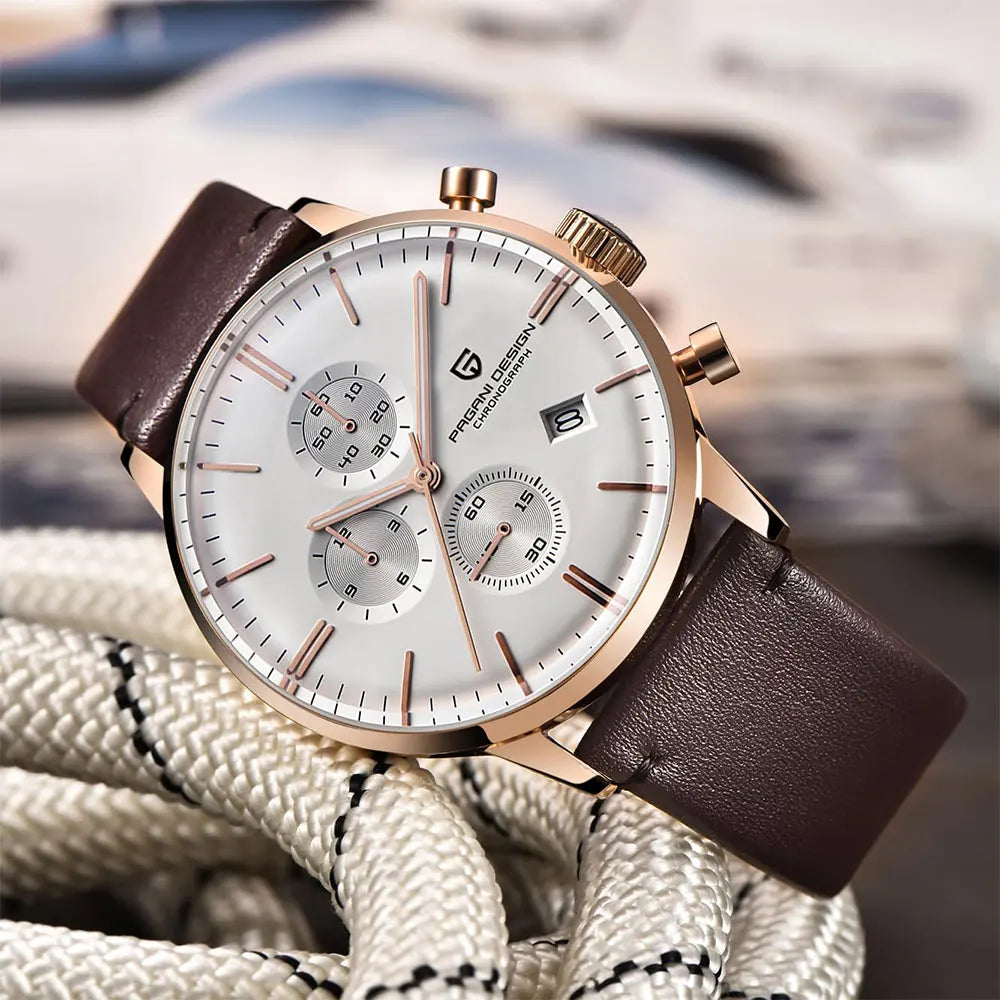 PAGANI DESIGN New 2720K Men Watch VK67 Quartz Wristwatch Multi functional Chronograph Sapphire Glass Waterproof Clock Watch Gift