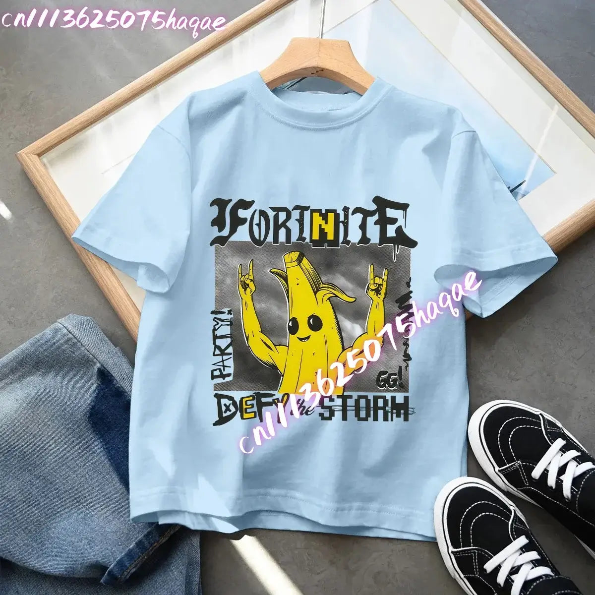 Fortnites Kids Blue Cotton T Shirt Fortress Night Baby Short Sleeve Tees Shirt Cartoon Boy Girl Summer Clothes Kawaii Tops Gift