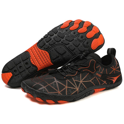 Novos sapatos aquáticos 2025 barefoot para praia e desporto, sapatos de natação antiderrapantes de alta qualidade, sapatos desportivos casuais de cinco dedos unissexo