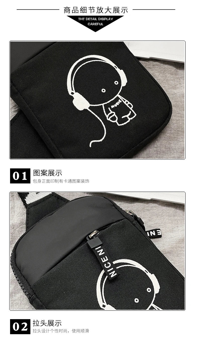 Bolso bandolera para adulto Fortnites, deportivo y casual, ligero, mini bolso para teléfono con estampado de figura de juego de dibujos animados, bolso cruzado de pecho para hombre, regalo